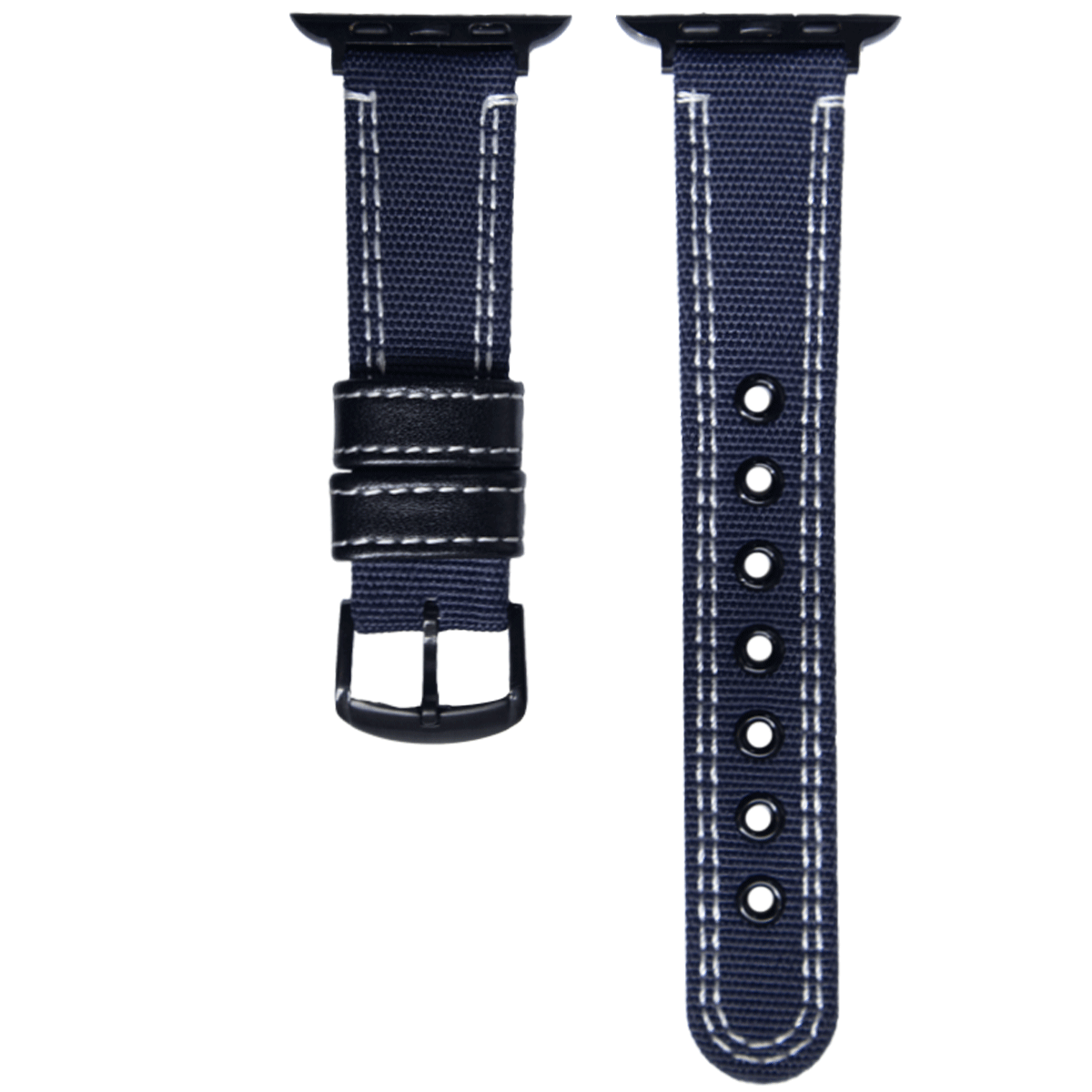 PNYC5ABK.20X35.1622-PULSO PEGASO NYLON CUERO AZUL OSCURO HILO BLANCO # 20X35