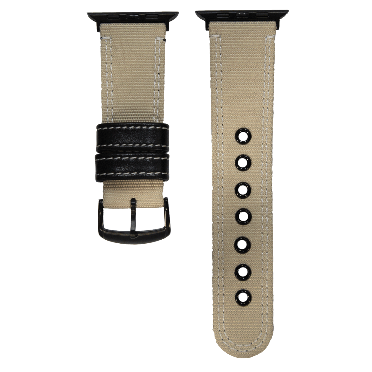 PNYC5ABK.20X35.522-PULSO PEGASO NYLON CUERO CACQUI HILO BLANCO # 20X35