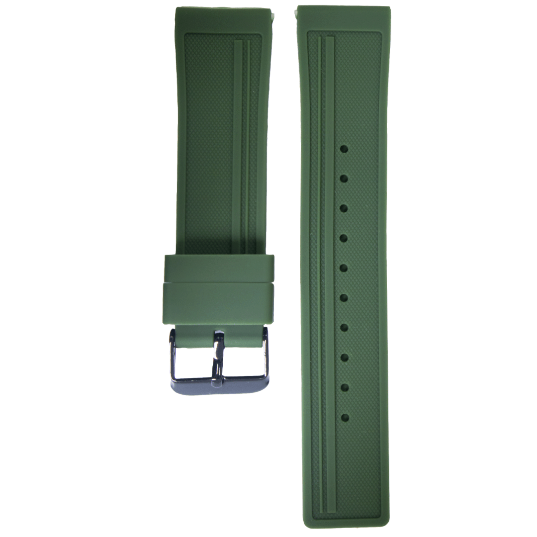 T09BK.22.11-PULSO SILICONA  VERDE MILITAR #22
