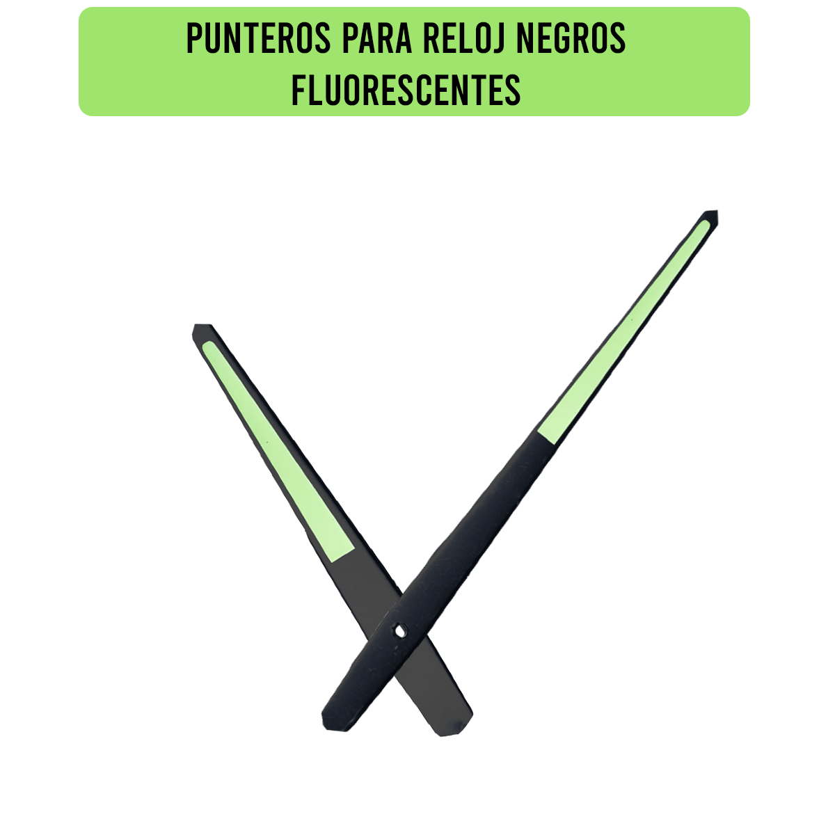 1604BKF-18X14-PUNTEROS PARA RELOJ NEGROS FLUORESCENTES DIM. 18X14 CMS