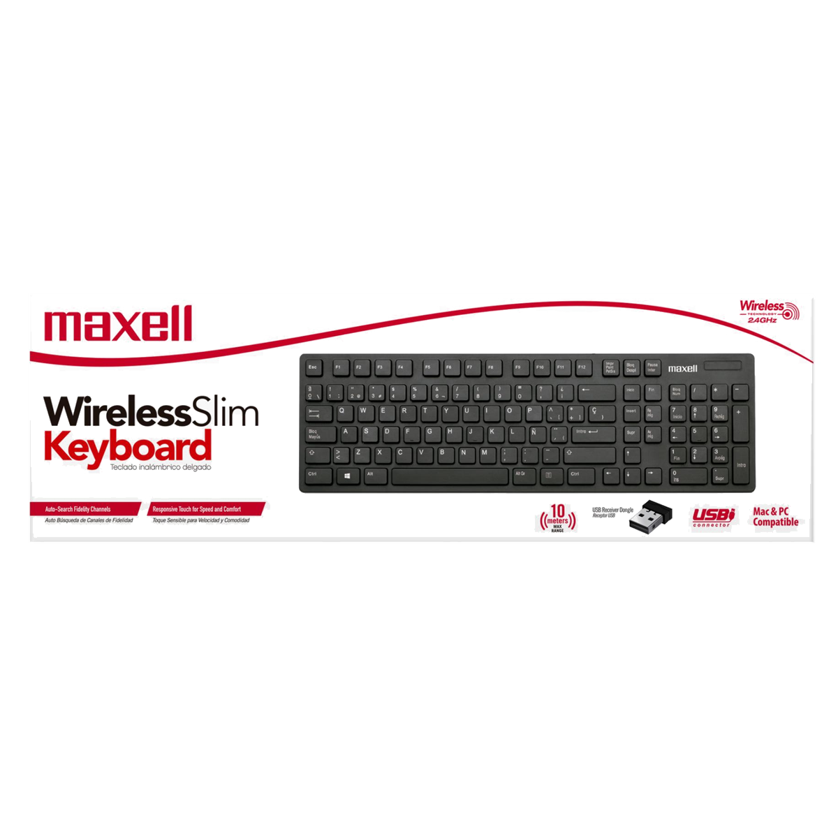 347110-TECLADO MAXELL INALAMB WKB-20 SLIM 2.4GH