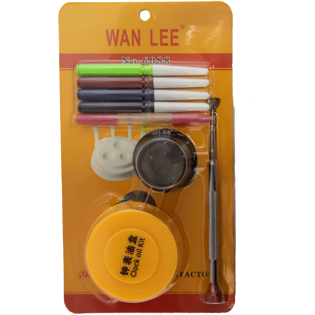 6088-KIT WAN LEE PARA RELOJERO ( 4 PICA ACEITE-LUPA-DESTORNILLADOR)