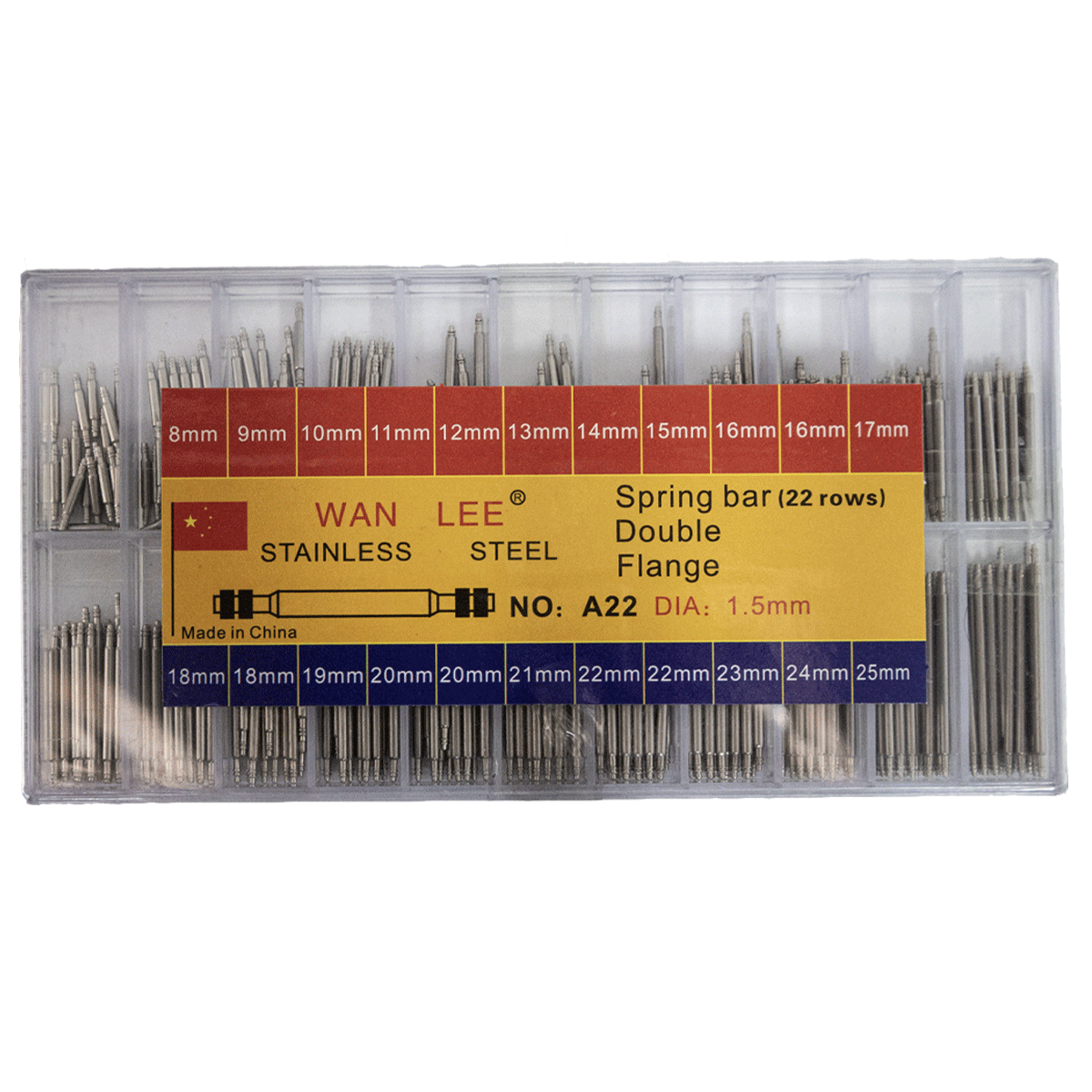 A22-8-25-KIT DE PASADORES PARA RELOJ EN ACERO DIMENSIONES 8-25