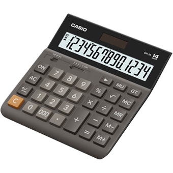 DH-14-CALCULADORA CASIO 14 DIGITOS SOLAR-BK