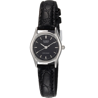 LTP-1094E-RELOJ CASIO PULSO CUERO CAJA PLATEADA-1ARDF