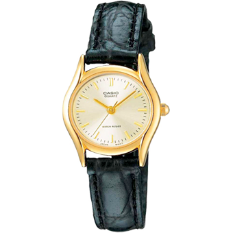 LTP-1094Q-RELOJ CASIO PULSO CUERO CAJA DORADO-7ARDF