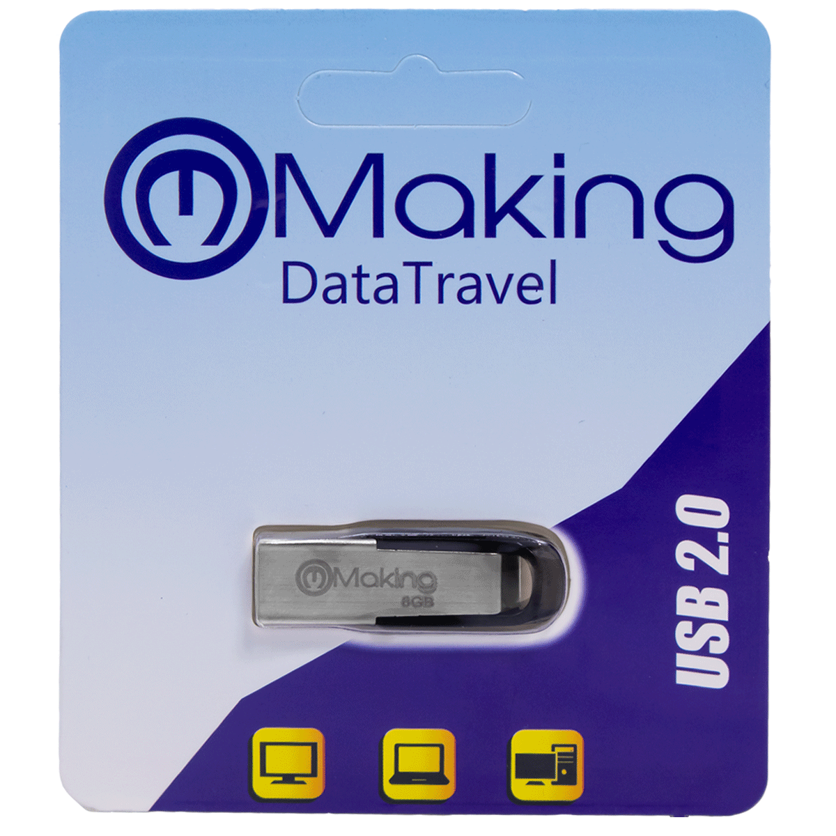 MKSP.1USB.8GB-MEMORIA MAKING USB METAL CON APLIQUE PLASTICO 8GB 2.0
