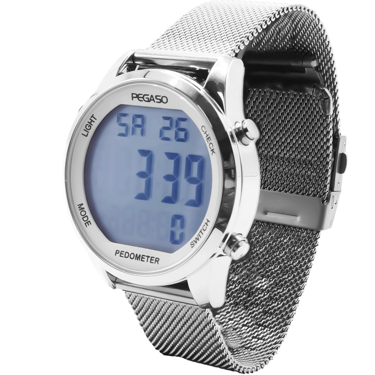 P2306S-RELOJ PEGASO DIGITAL ILLUMINATOR ACERO MALLA-M0707
