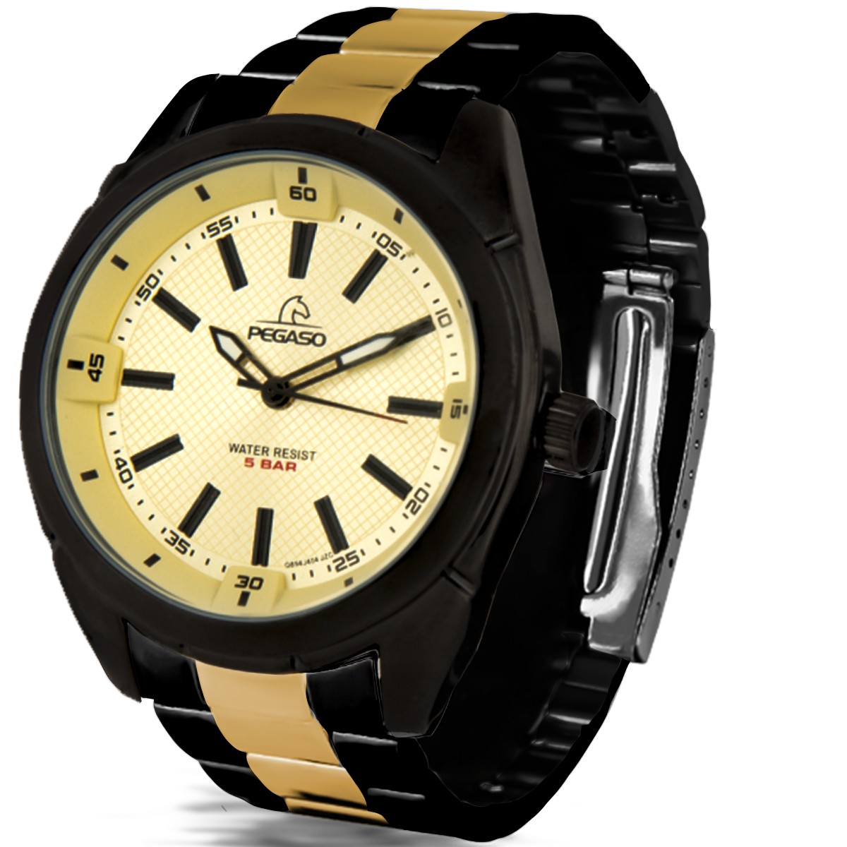 P6513GBK-RELOJ PEGASO METALICO BICOLOR PAVONADO-01181A