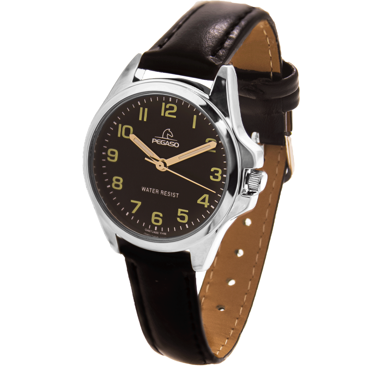 P6522S-RELOJ PEGASO CUERO DAMA CAJA PLATEADA-L010104A