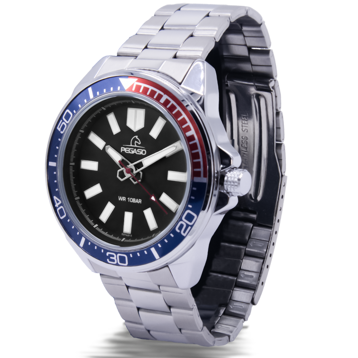 P6695S-RELOJ PEGASO P/M ACERO HOMBRE CON BISEL-070106A