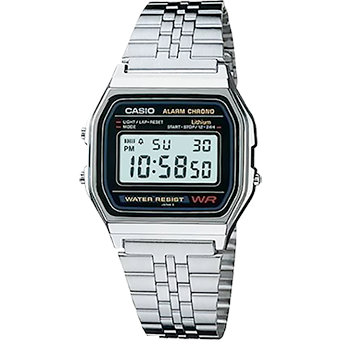 A159W-RELOJ CASIO P/M ACERO RETRO-N1DF
