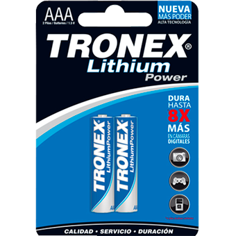 TRAAAFR03LPB2-BATERIA TRONEX AAA LITHIUM BL X 2