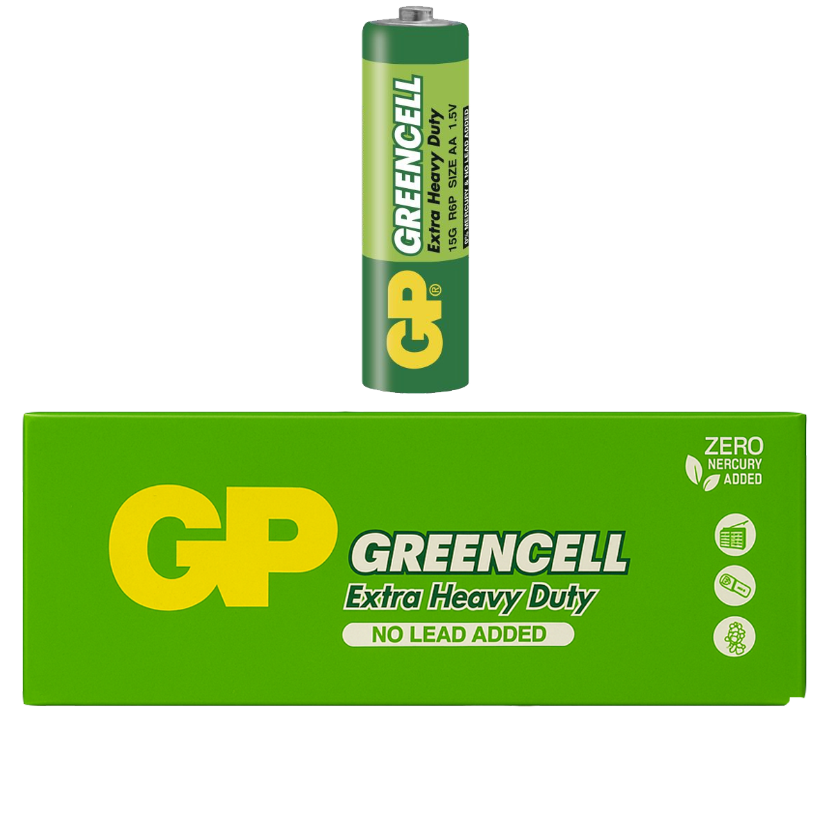 GP15G-S2-BATERIA GP AA CARBON GREENCELL BULK X 2 UNIDADES