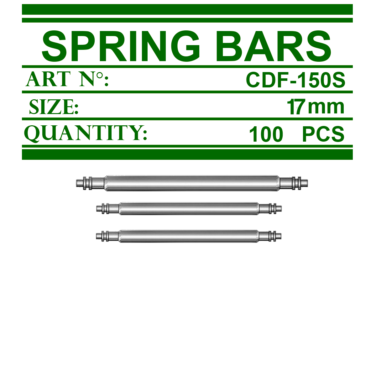 PSC-17-B100-PASADOR PARA  RELOJ 150S ACERO # 17 EN BOLSITA POR 100 UNIDADES