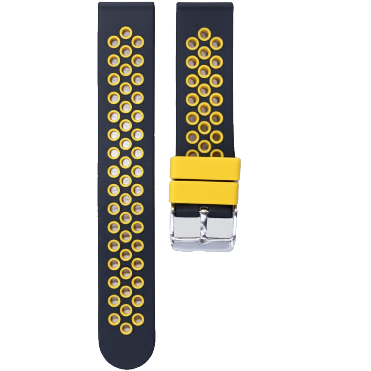20SHSK.20.0110-PULSO SILICONA PARA SAMRTWATCH NEGRO CON AMARILLO #20