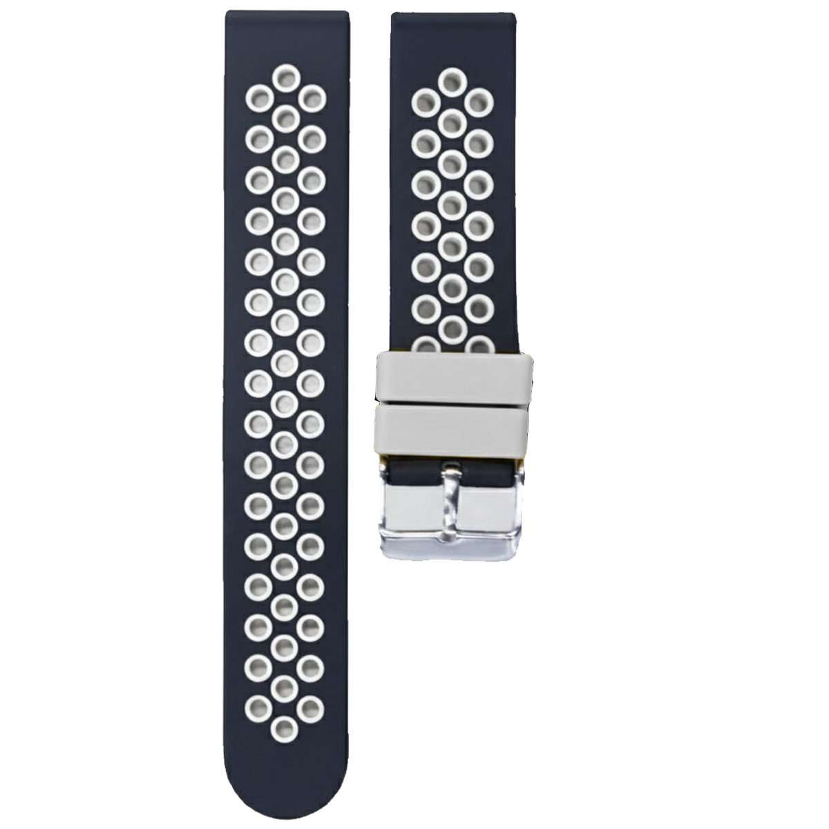 20SHSK.20.0122-PULSO SILICONA PARA SAMRTWATCH NEGRO CON BLANCO #20