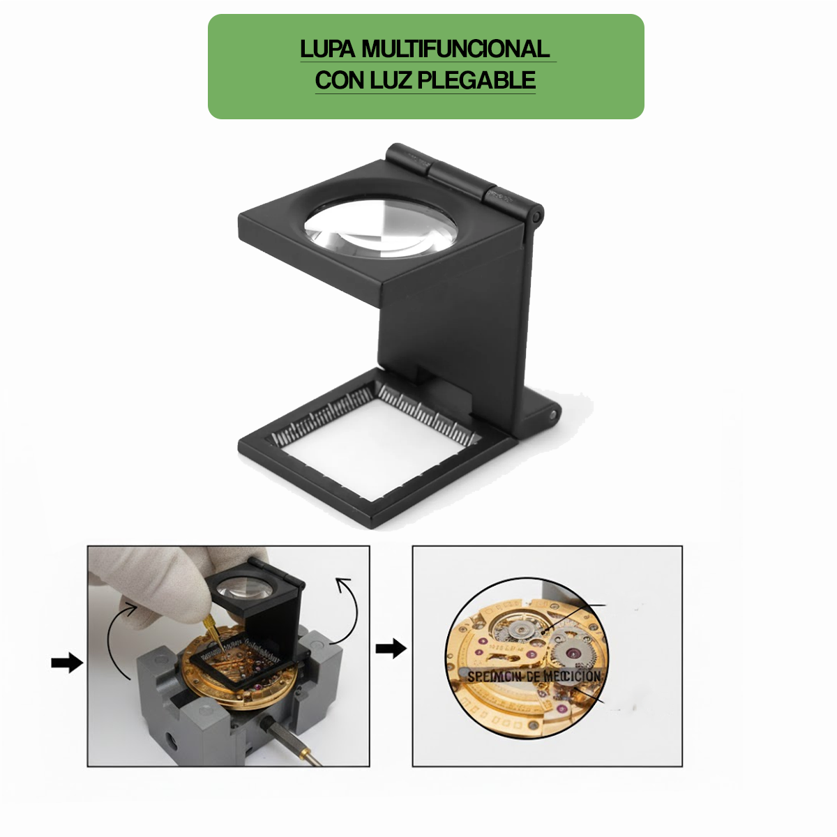 9005B-LUPA MULTIFUNCIONAL CON LUZ PLEGABLE