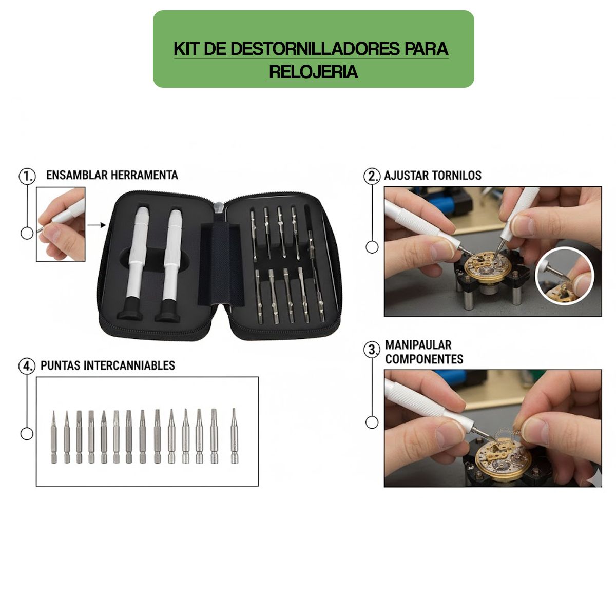 DT-17-KIT DE DESTORNILLADORES PARA RELOJERIA