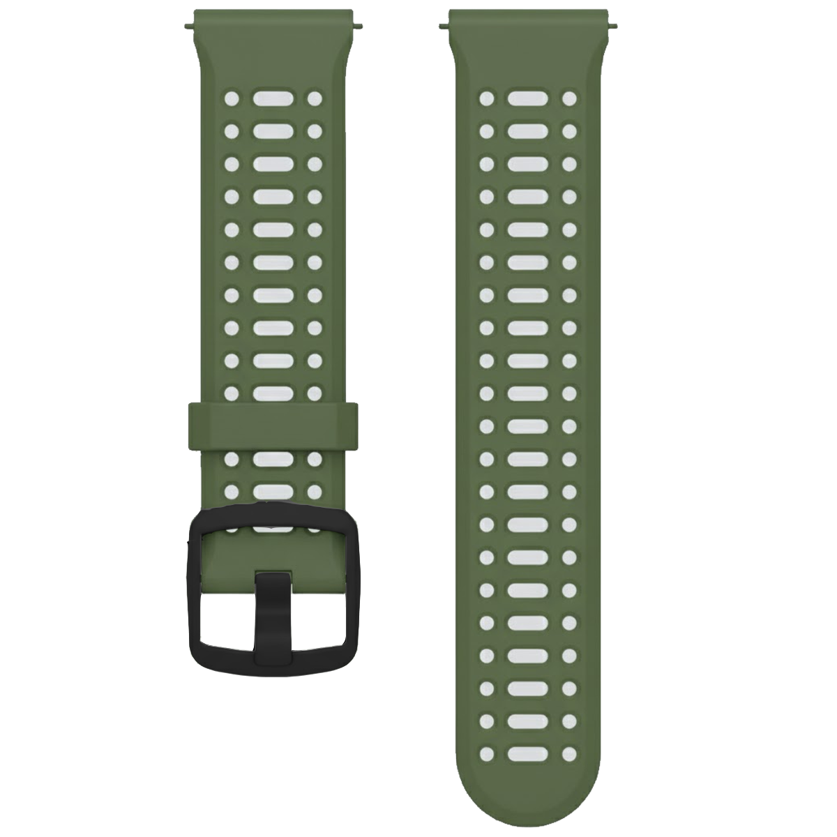 GC22BK.22.1101-PULSO SIICONA PARA SMATWATCH NEGRO CON VERDE MILITAR #22