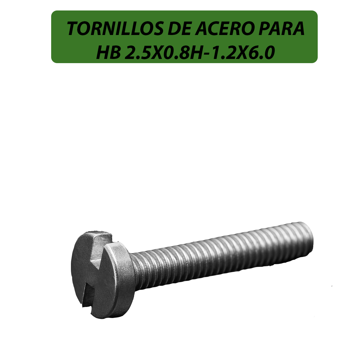 H2.5X0.8H-1.2X6-TORNILLOS DE ACERO PARA HB 2.5X0.8H-1.2X6.0  PAQUETE POR 100 UNIDADES-B100