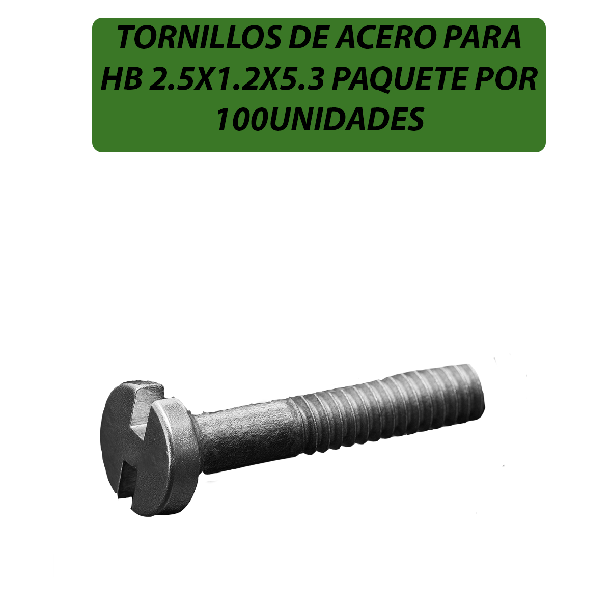 H2.5X1.2X5.3-TORNILLOS DE ACERO PARA HB 2.5X1.2X5.3 PAQUETE POR 100UNIDADES-B100