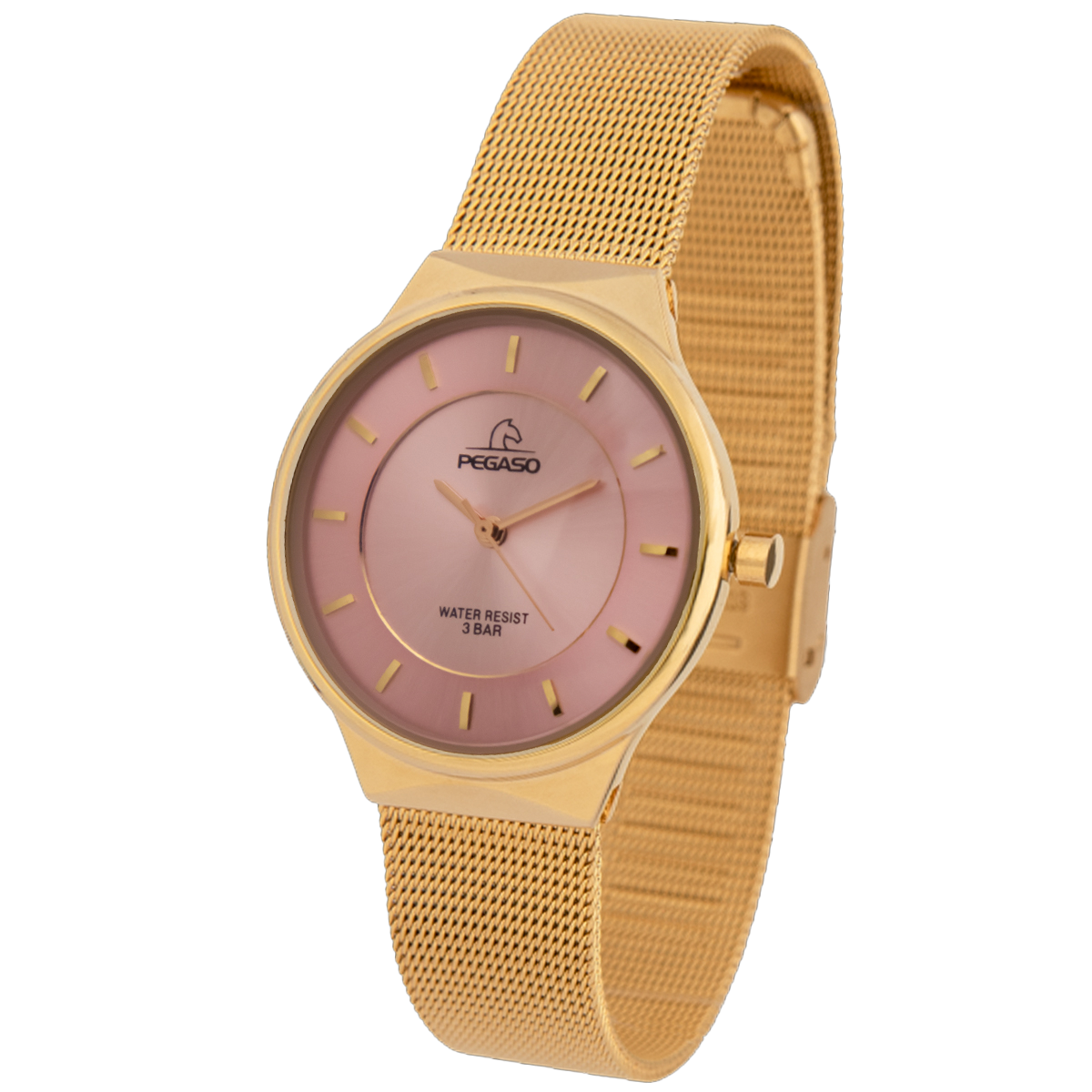 P6483G-RELOJ PEGASO FASHION MALLA DORADO-181401A