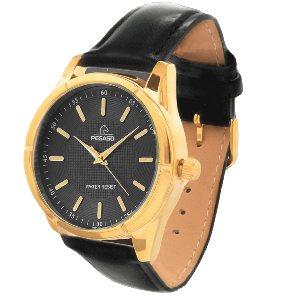 P6491G-RELOJ PEGASO CUERO HOMBRE CAJA DORADA-L010101A