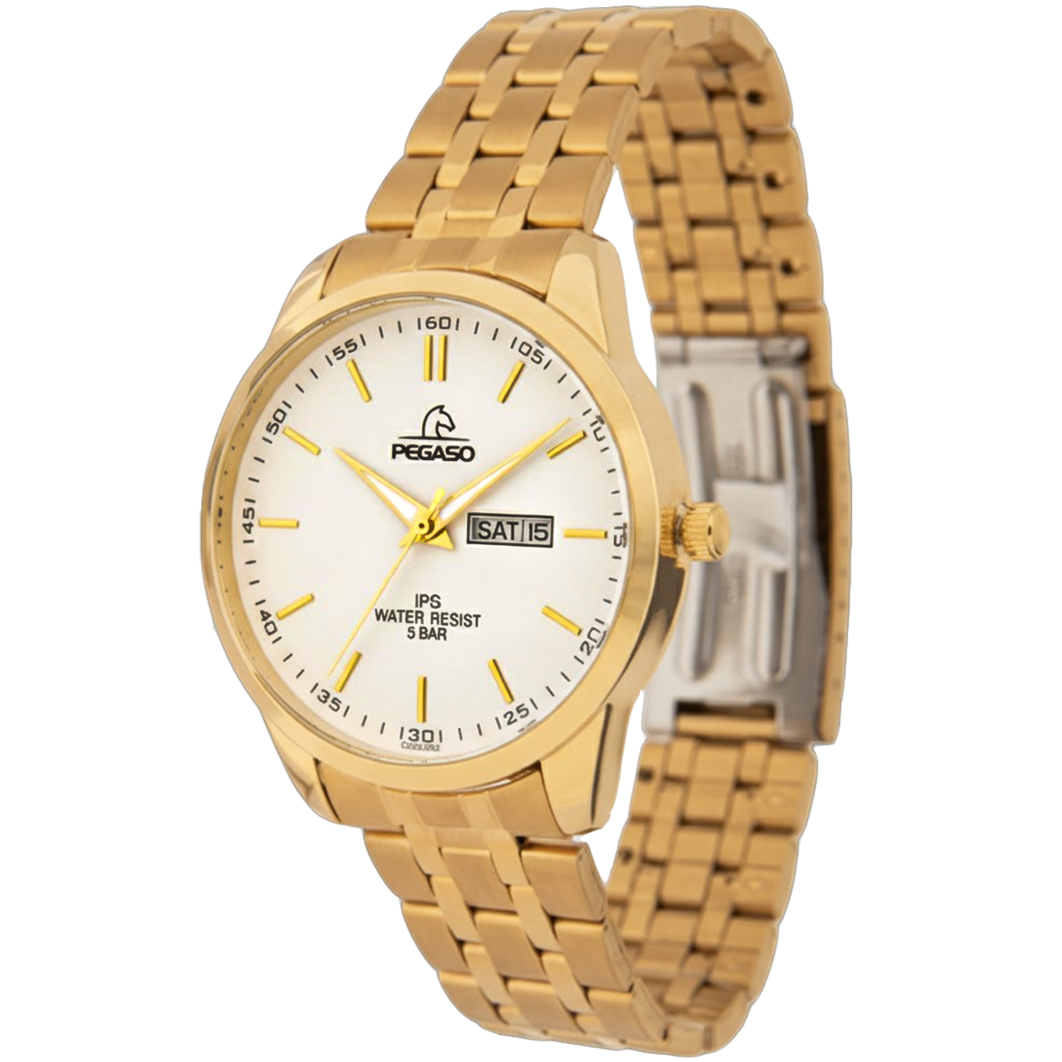 P6587G-RELOJ PEGASO METAL DORADO D/CALENDARIO-182201C