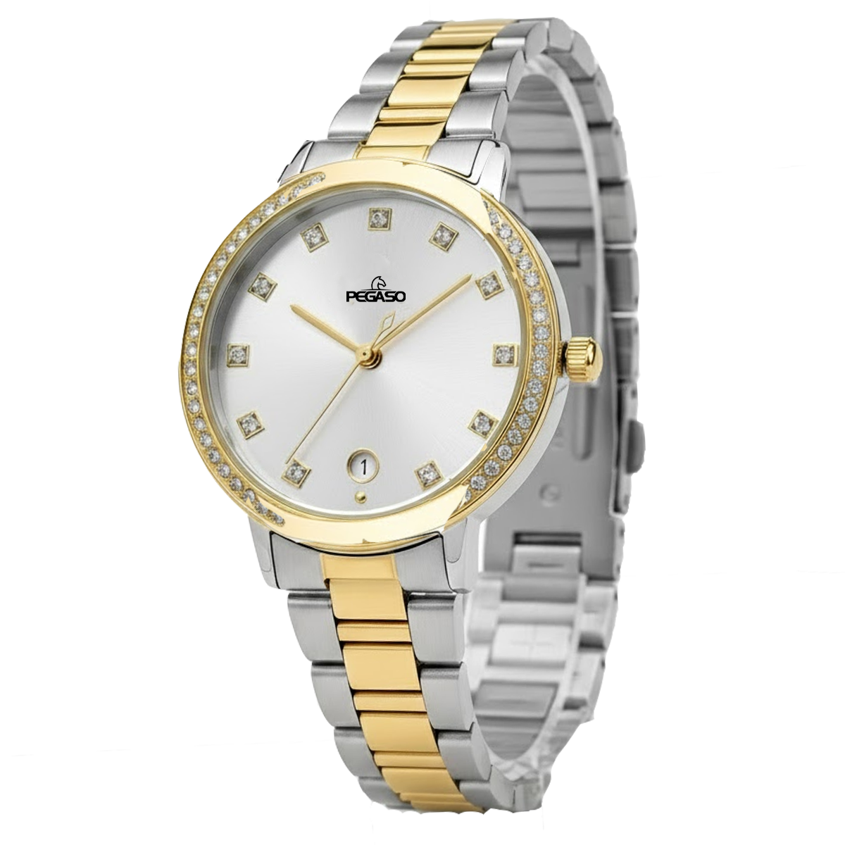 P6694SG-RELOJ PEGASO P/M BICOLOR CALENDARIO DAMA-070701B