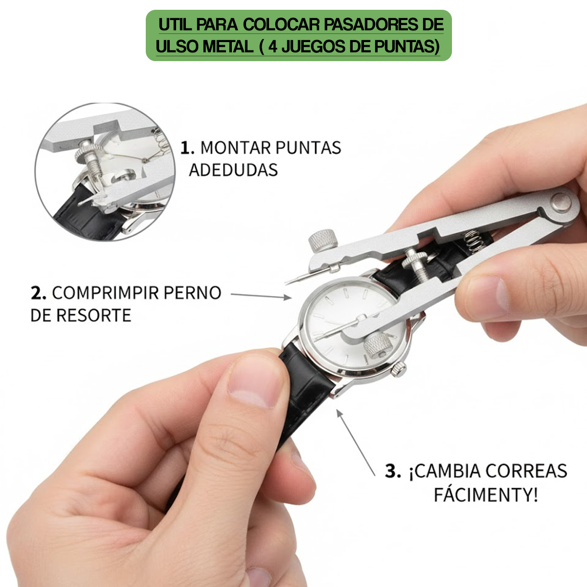 Q-108-UTIL PARA COLOCAR PASADORES DE ULSO METAL ( 4 JUEGOS DE PUNTAS)