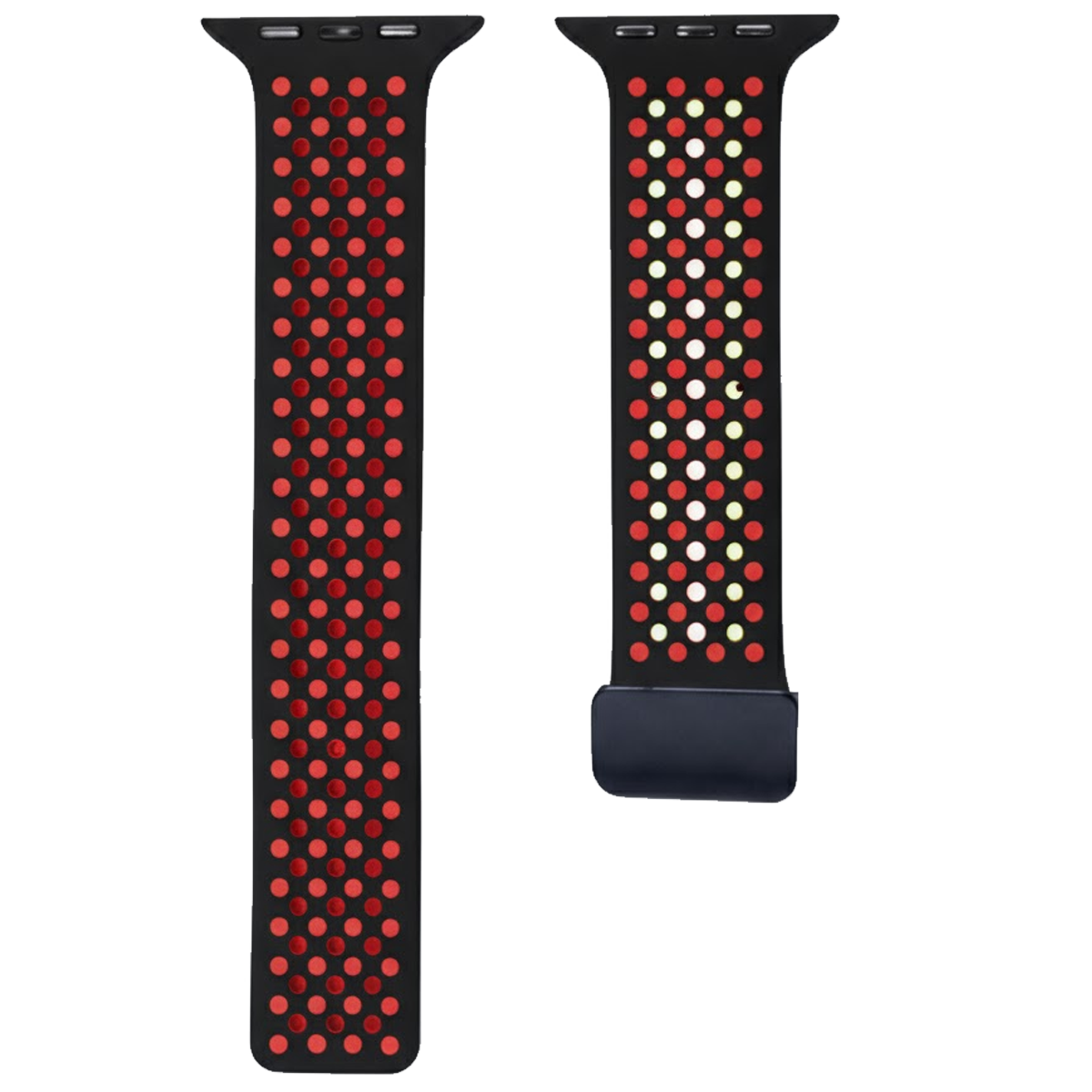 VN105MBK.35.0106-PULSO PEGASO SILICONA SMATWATCH NEGRO CON ROJO #35 CJA 42 AL 49