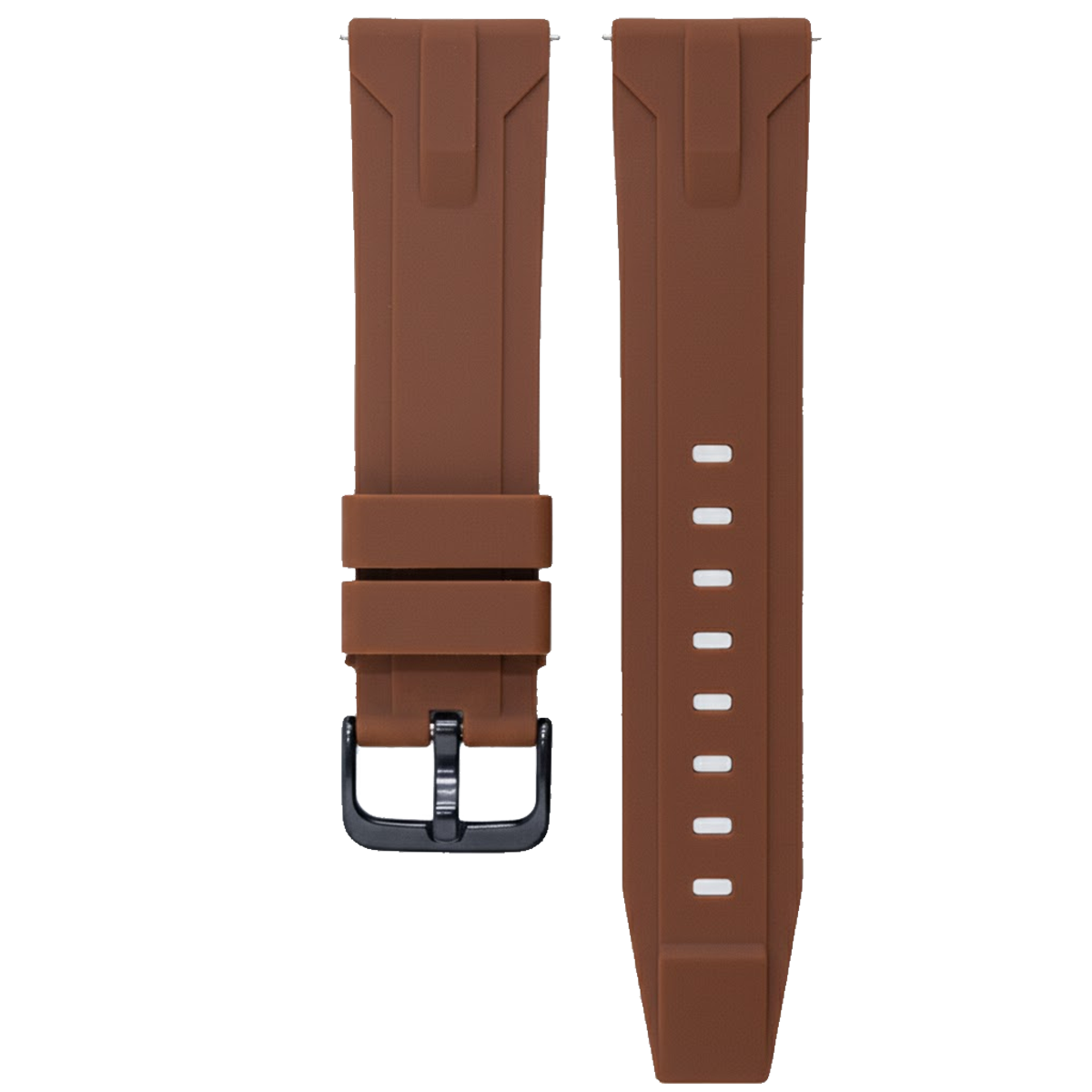 ZC011BK.22.2-PULSO SILICONA MARRON ANTI-POLVO CON PASADOR #22