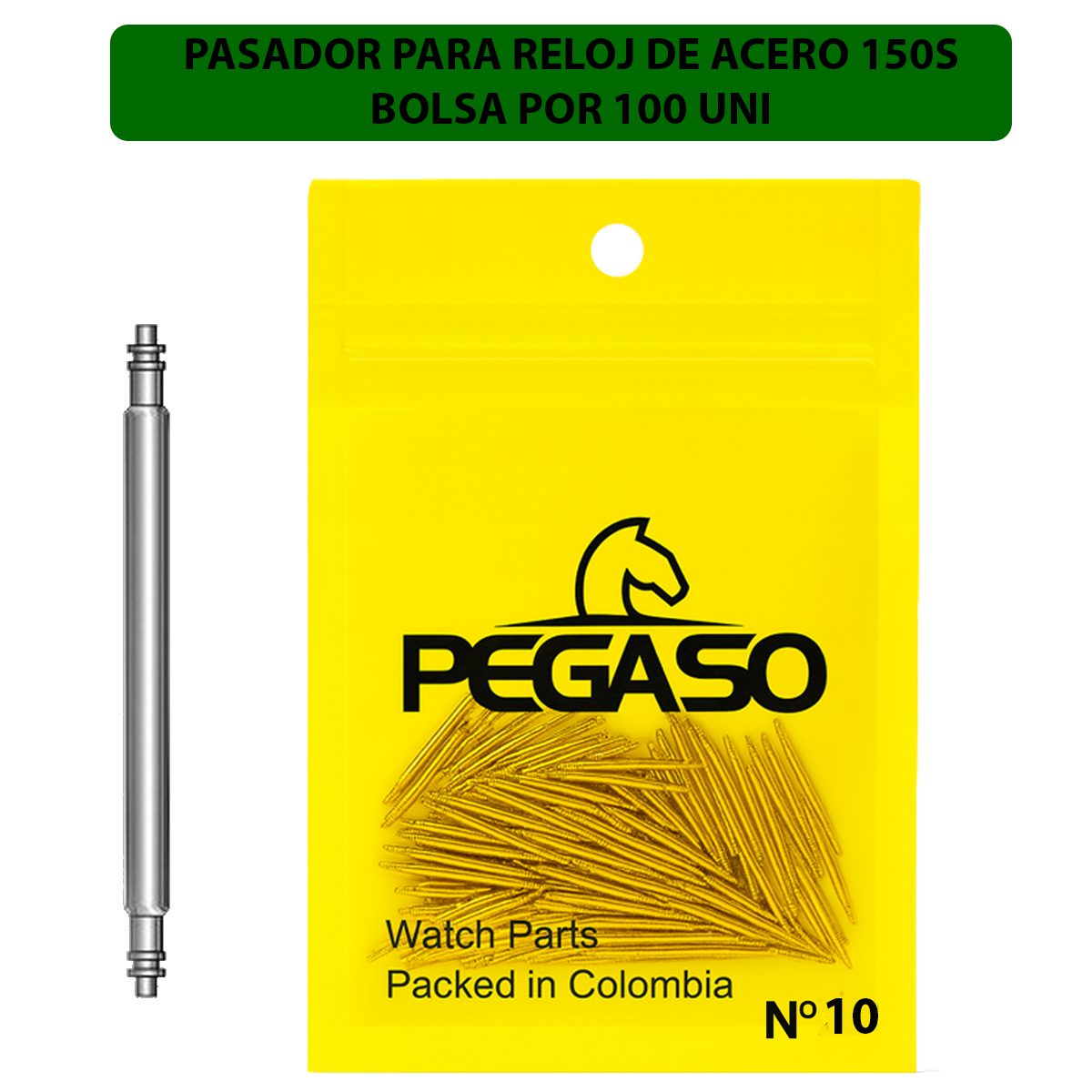 CDF-150S-10-B100-PASADOR PARA RELOJ DE ACERO 150S BOLSA POR 100 UNIDADES #10
