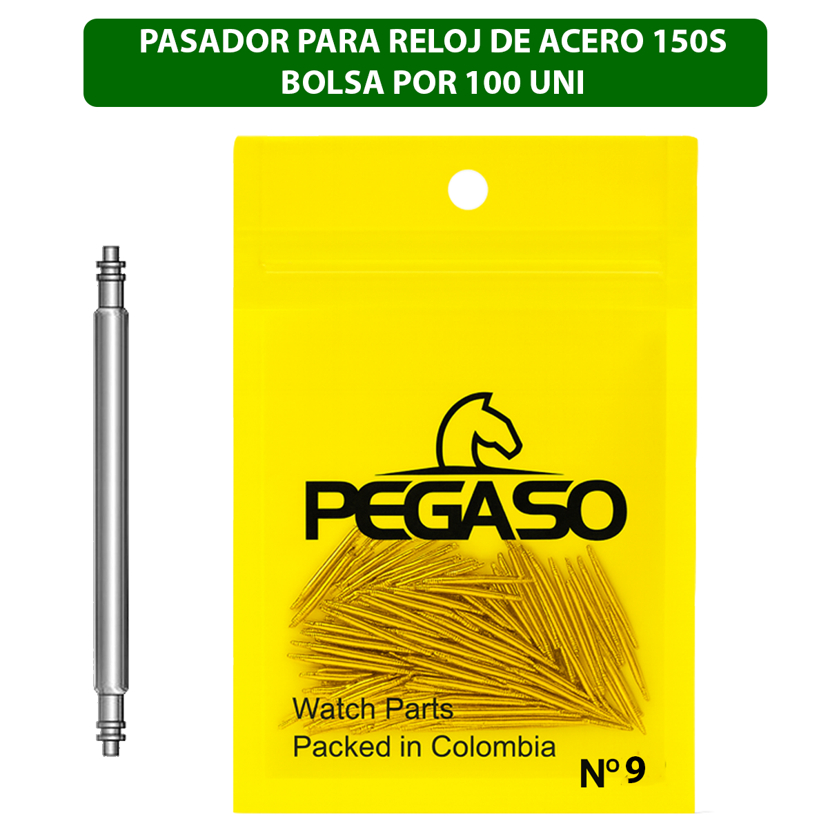 CDF-150S-9-B100-PASADOR PARA RELOJ DE ACERO 150S BOLSA POR 100 UNIDADES #9