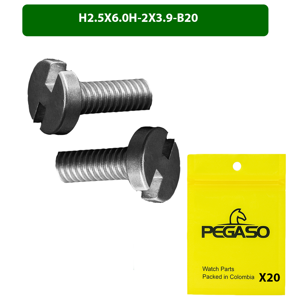 H2.5X6.0H-2X3.9-B20-TORNILLOS DE ACERO PARA HB 2.5X6.0H-2X3.9 PAQUETE POR 20 UNIDADES