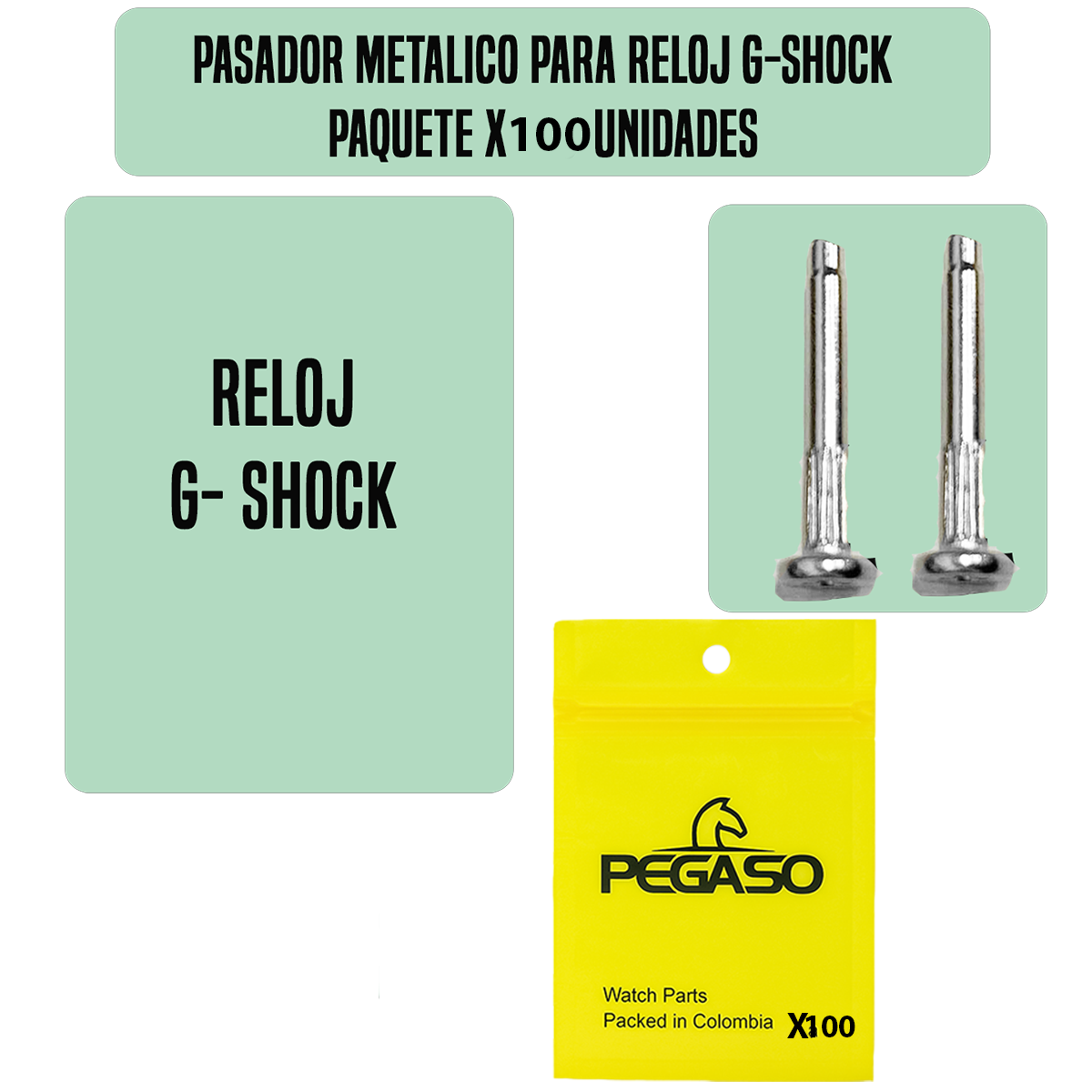 P1.8X4.5X16-B100-PASADOR PARA RELOJ G-SHOCK PAQUETE X 100 UNIDADES