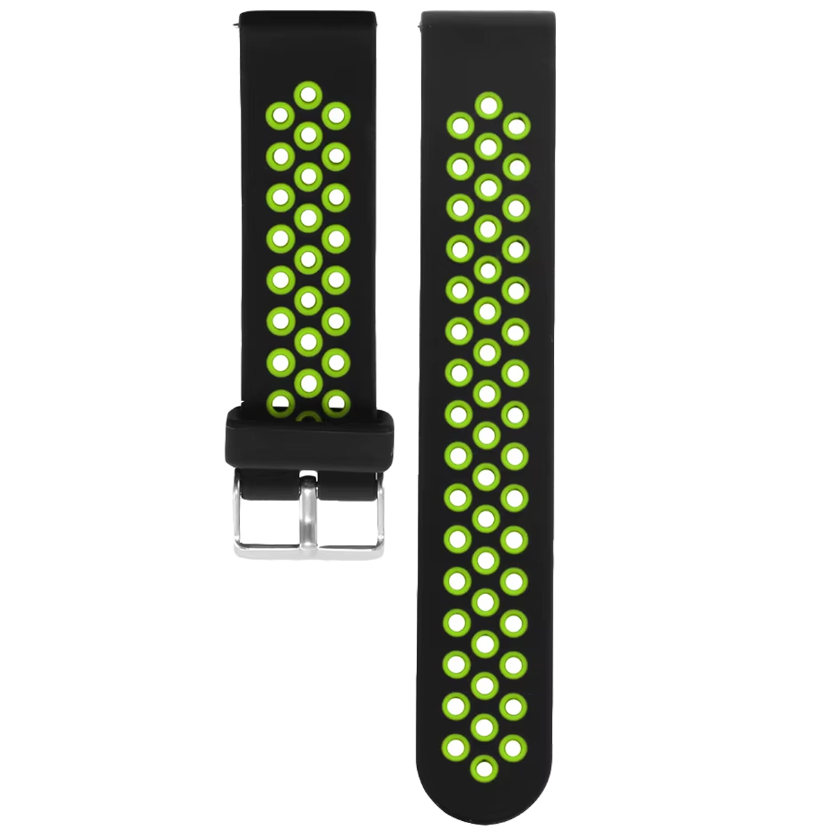 20SHSK.20.0121-PULSO SILICONA PARA SAMRTWATCH NEGRO CON VERDE  LIMON #20