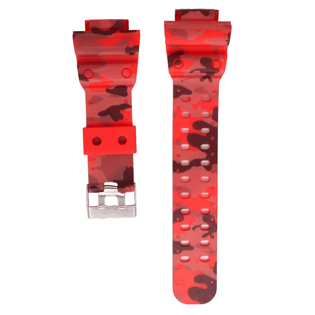 1056SP.24.6M-PULSO PU PARA G-SHOCK CAMUFLADO ROJO