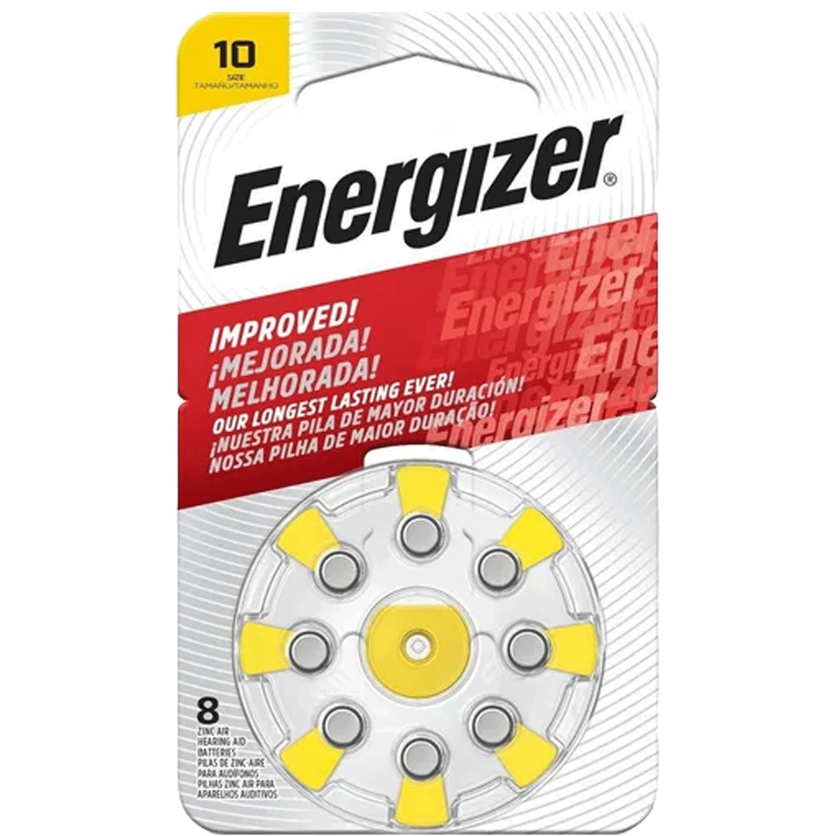 AZ10-8-BATERIA ENERGIZER DE AUDICION #10 BLISTER X 8 UNIDADES
