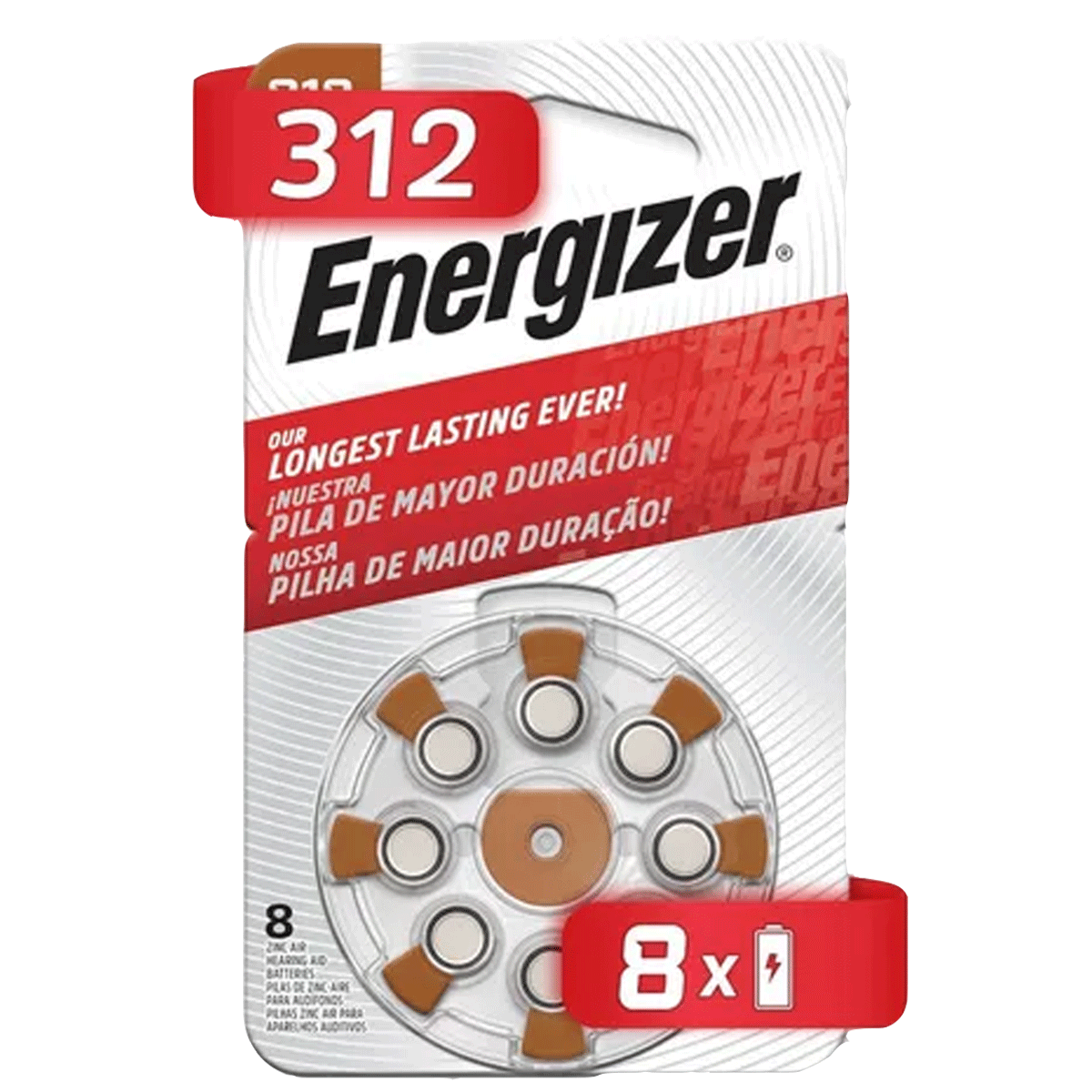 AZ312-8-BATERIA ENERGIZER DE AUDICION #312  BLISERT X 8 UNIDADES