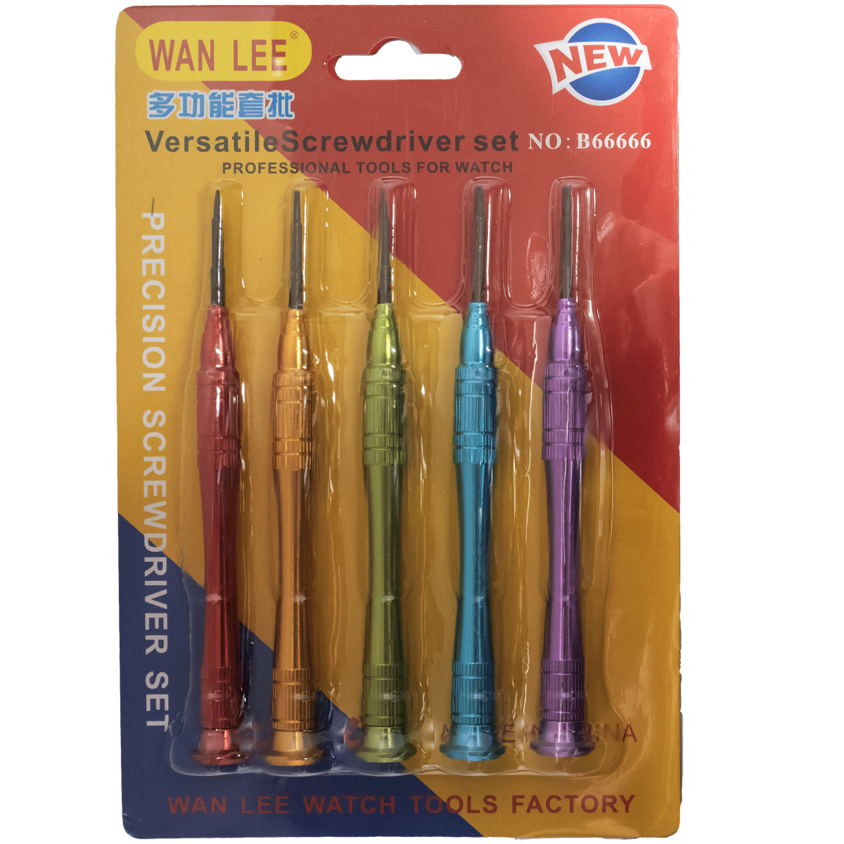 B66666-KIT WAN LEE PROFESIONAL DE DESTORNILLADORES PARA RELOJERIA 5 PIEZAS
