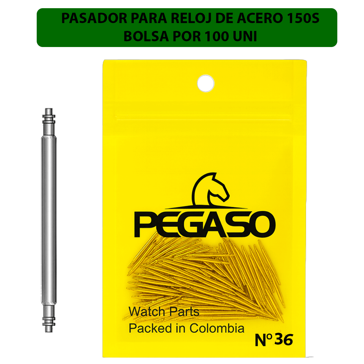 CDF-150S-36-B100-PASADOR PARA RELOJ DE ACERO 150S BOLSA POR 100 UNIDADES #36