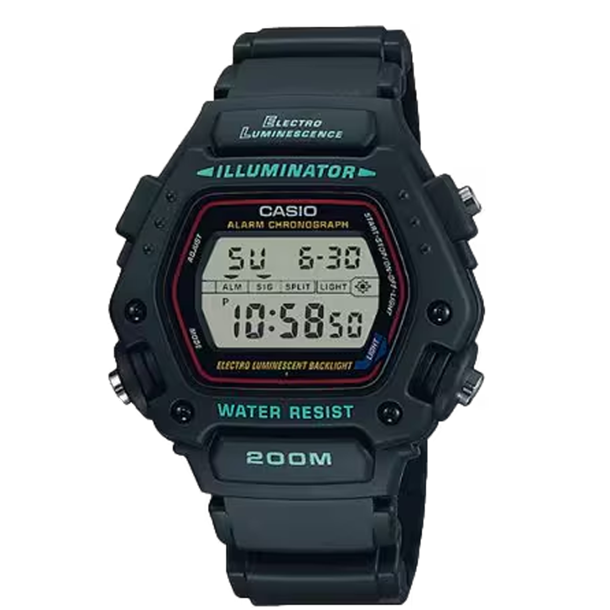 DW-290-RELOJ CASIO ILLUMINATOR PLASTICO 200M-1VS