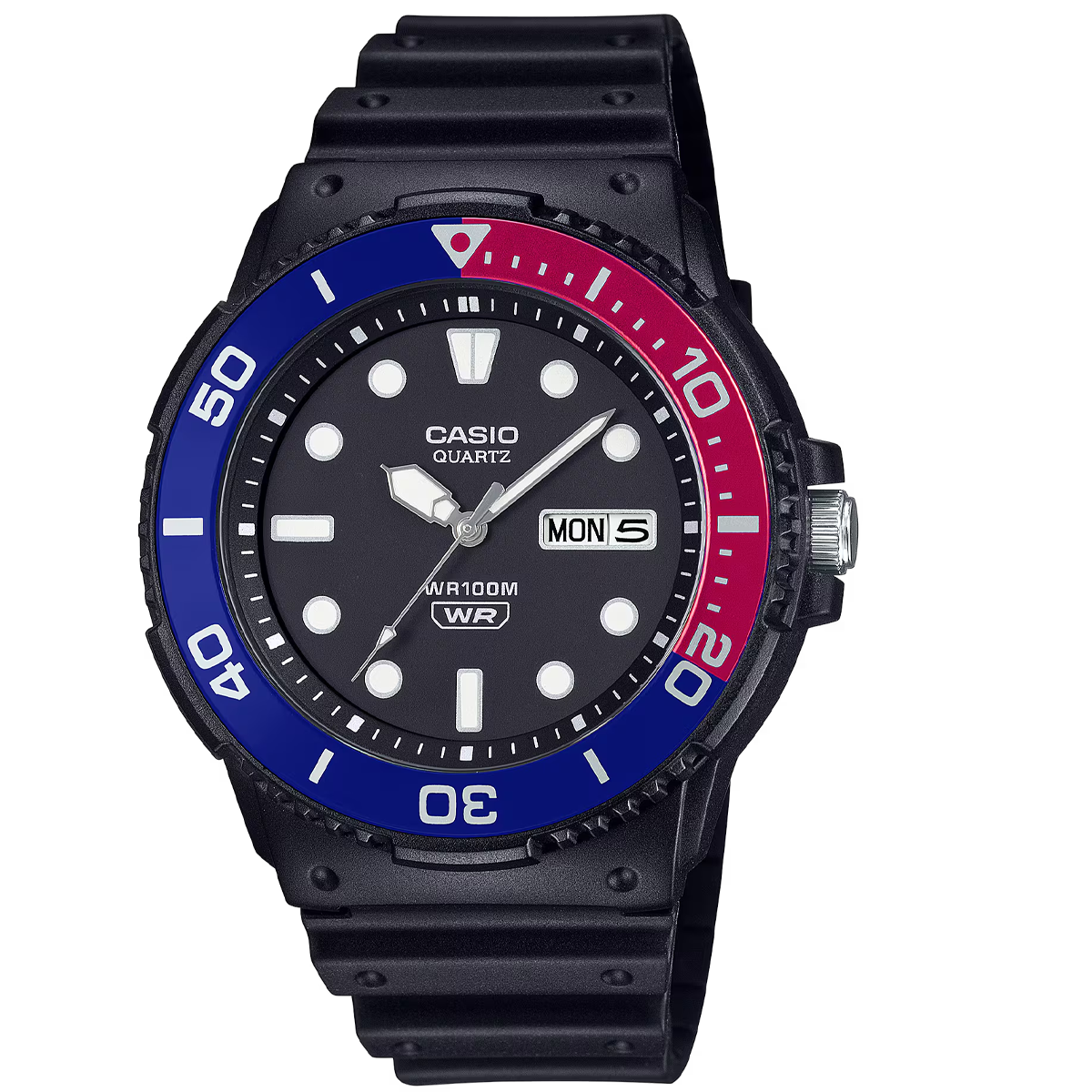 MRW-230H-RELOJ CASIO PLASTICO DOBLE CALENDARIO 100 M.-1E2VDF