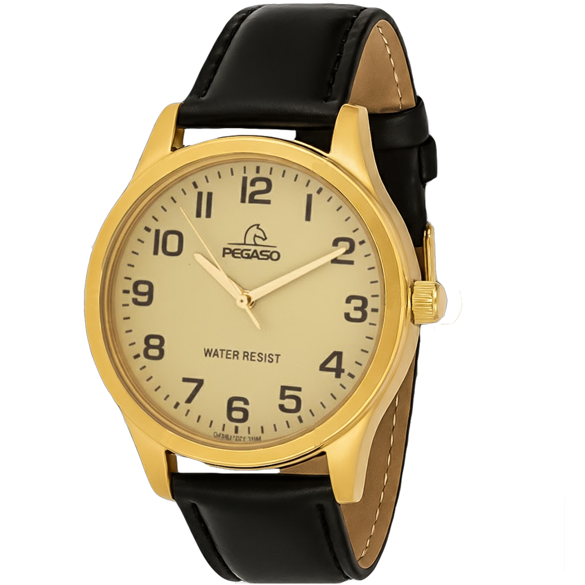 P6521G-RELOJ PEGASO CUERO HOMBRE CAJA DORADA-L011804A