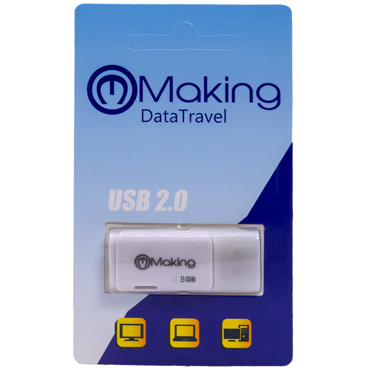 MKP.1USB.8GB.22-MEMORIA MAKING USB PLASTICA BLANCA 8GB 2.0