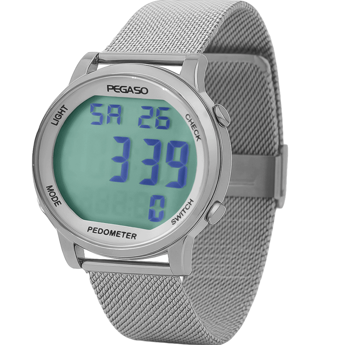 P2306S-RELOJ PEGASO DIGITAL ILLUMINATOR ACERO MALLA-M0707