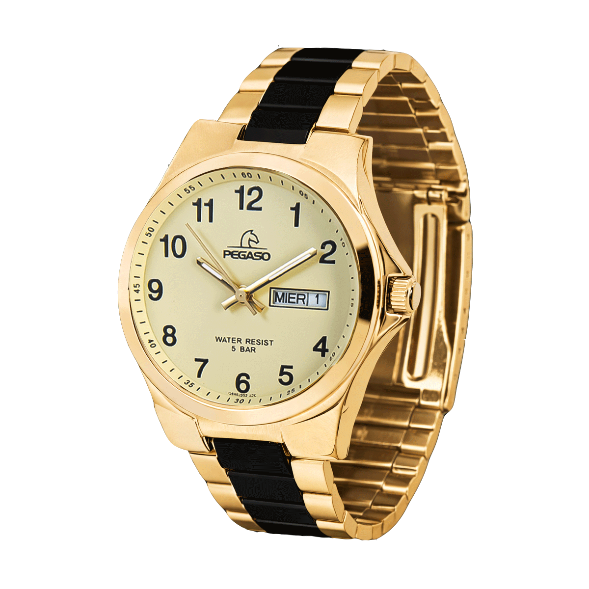 P6462GBK-RELOJ PEGASO P/M BIC. PAVONADO D/CALEND.-18182C