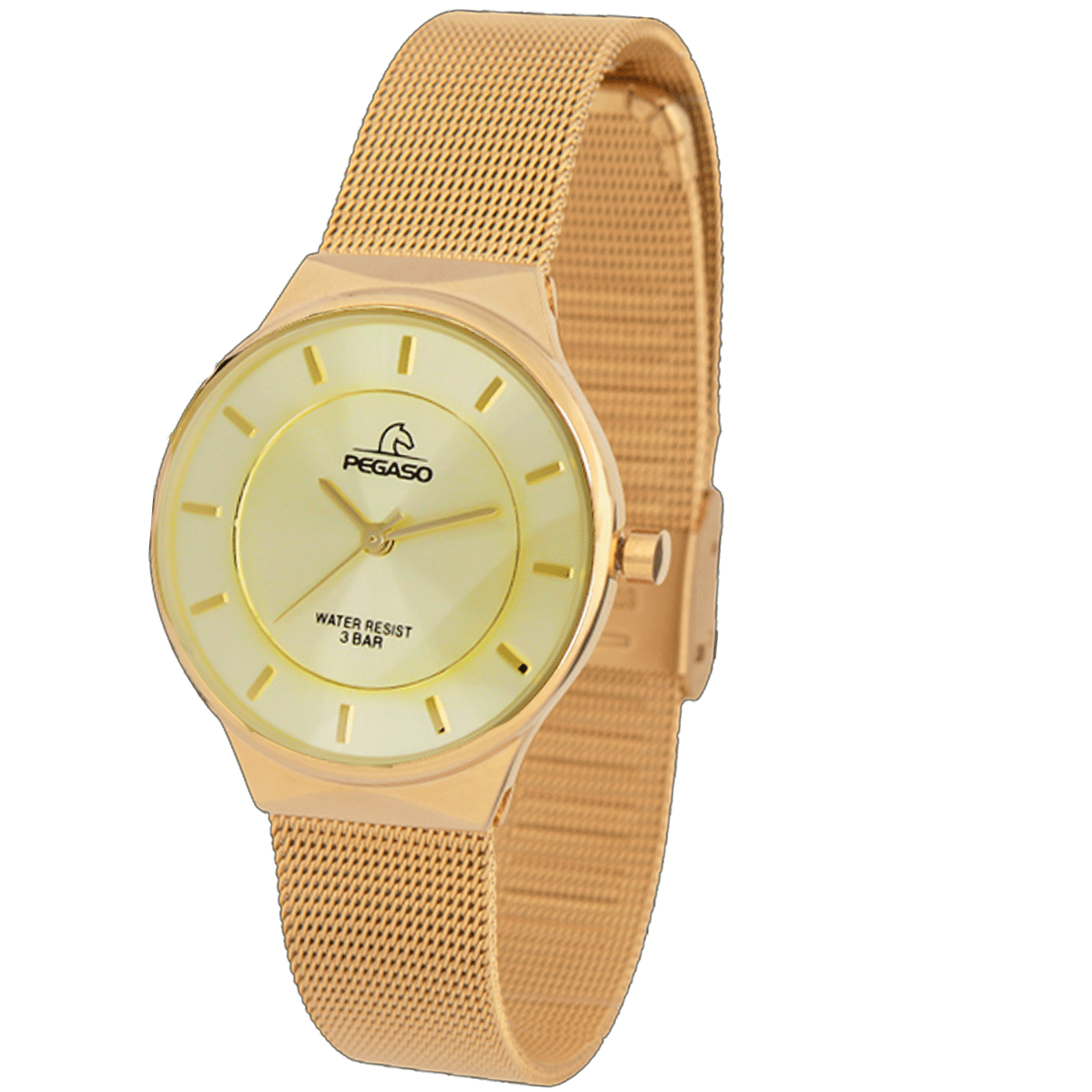 P6483G-RELOJ PEGASO FASHION MALLA DORADO-181801A